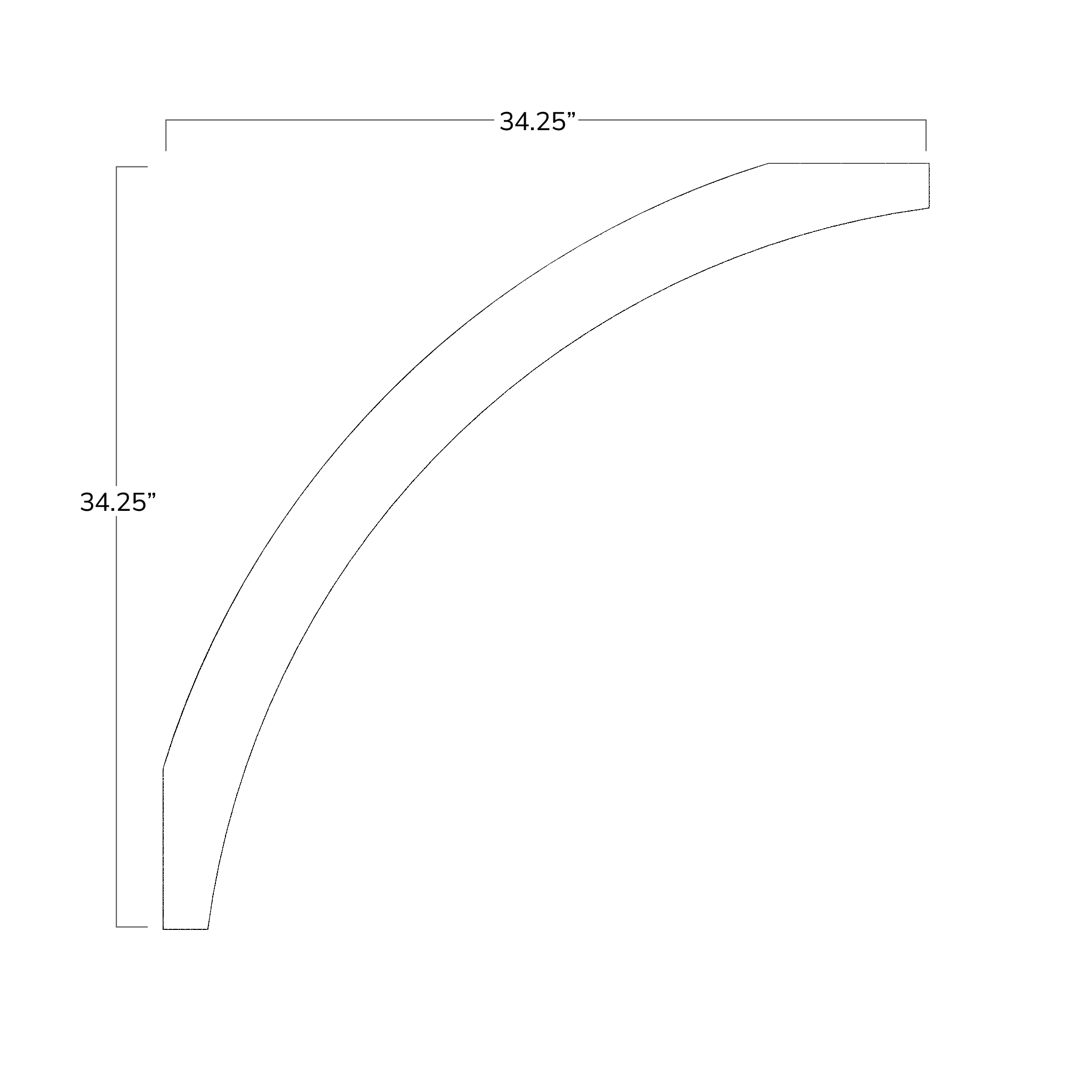 Timber Brace-Wrightsville Coll.-34-1/4"x34-1/4"-Western Red Cedar-7.25" Bandsawn / No Finish / No Pre-Drill