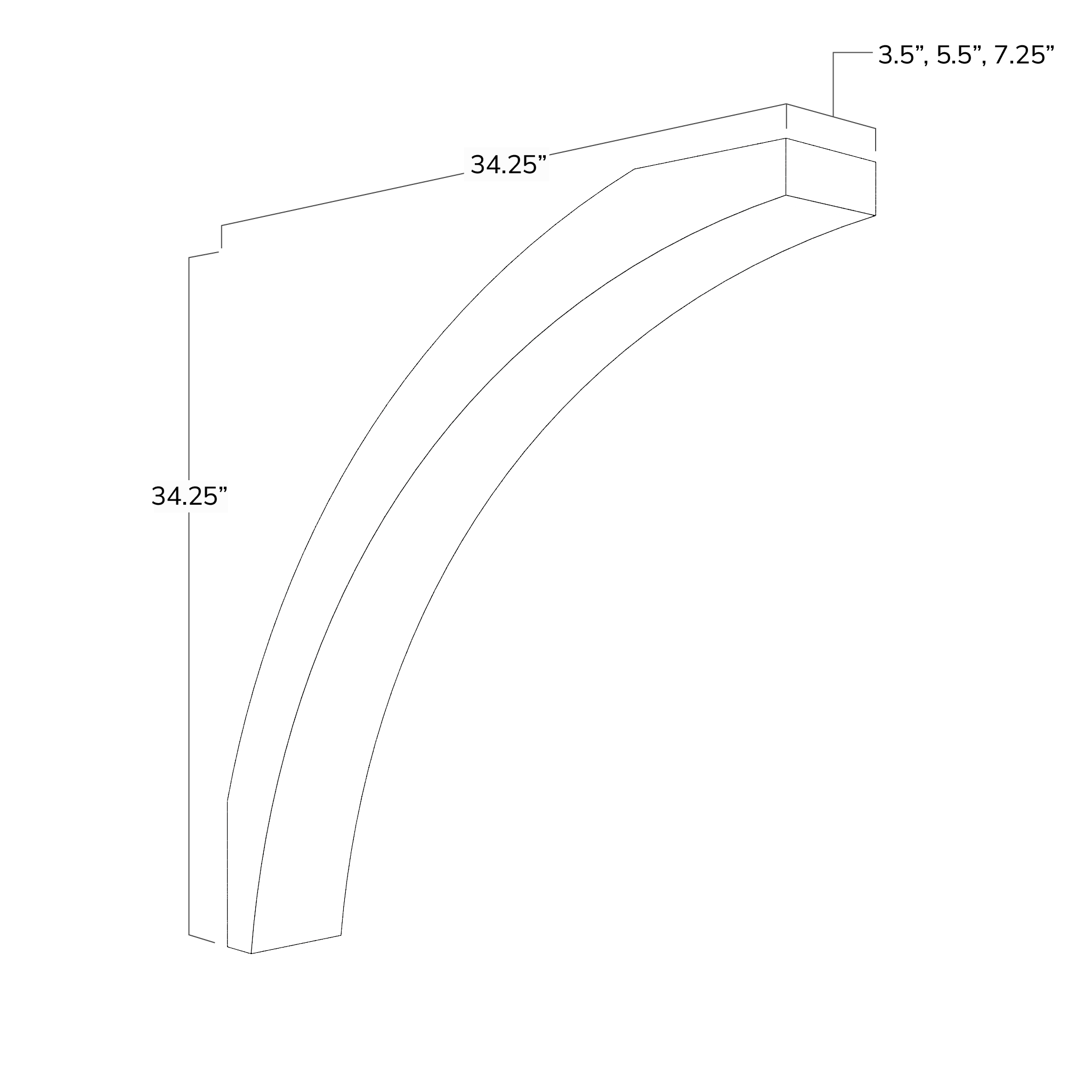 Timber Brace-Wrightsville Coll.-34-1/4"x34-1/4"-Western Red Cedar-7.25" Bandsawn / No Finish / No Pre-Drill